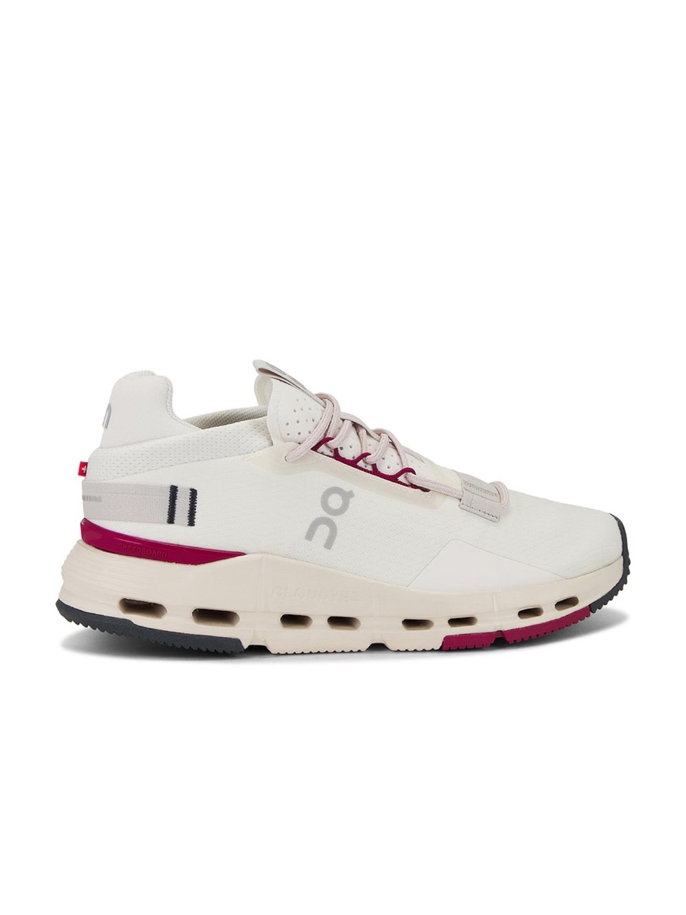 On Running Cloudnova Women’s Sneakers in Off-White and Pink